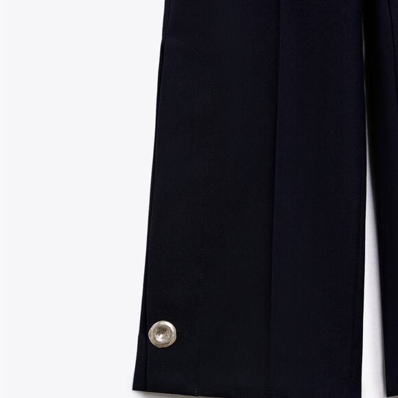 ZARA CROPPED TROUSERS WITH BUTTON PANTS - Picture 7 of 7
